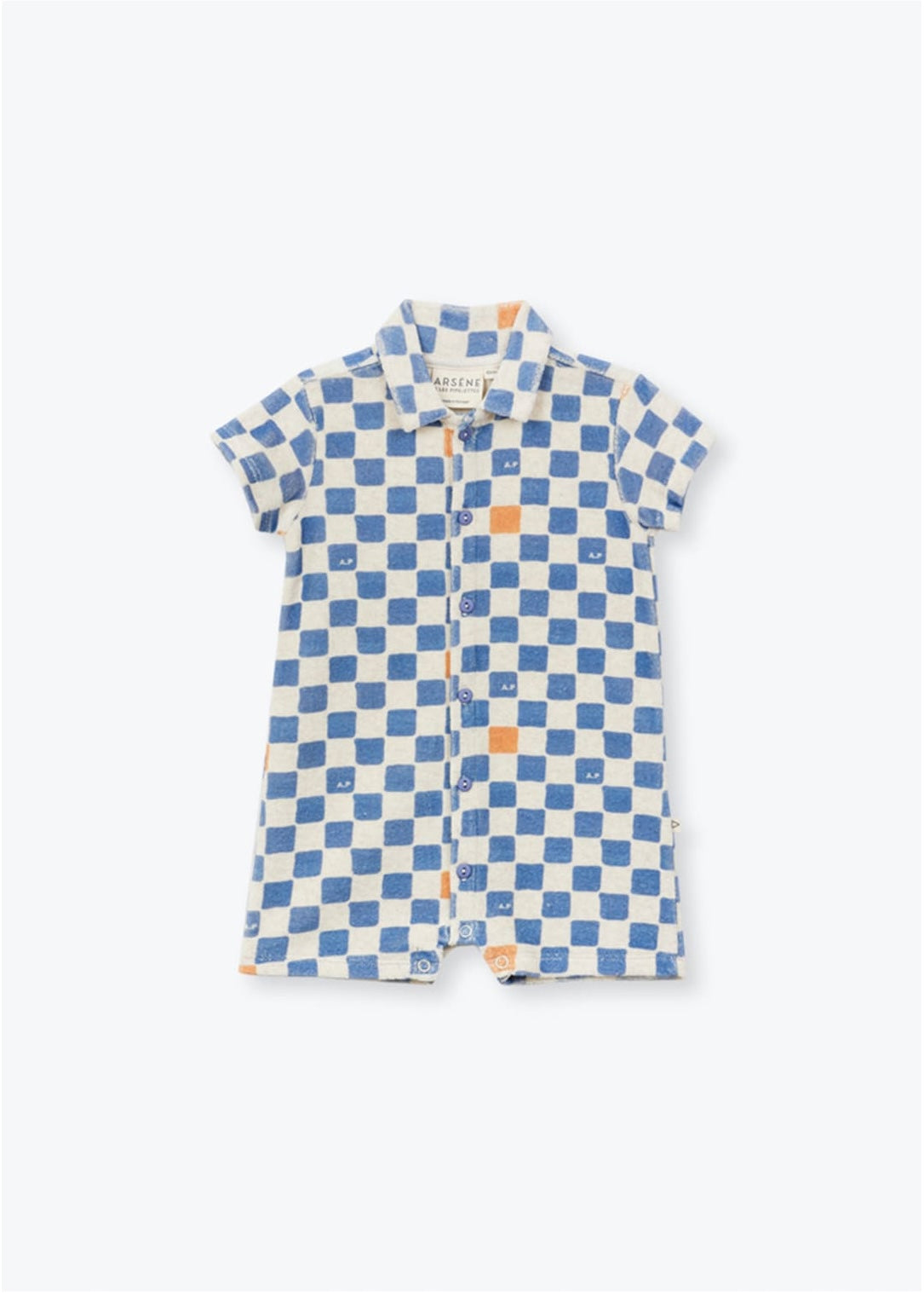 Arsene Baby Checkered Terry Jumpsuit