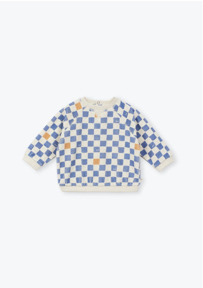 Arsene Baby Checkered Terry Sweatshirt