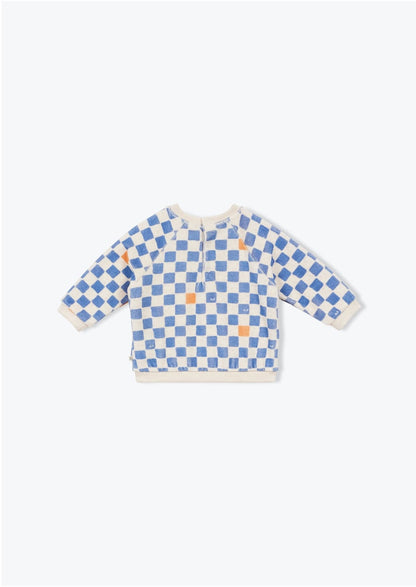 Arsene Baby Checkered Terry Sweatshirt