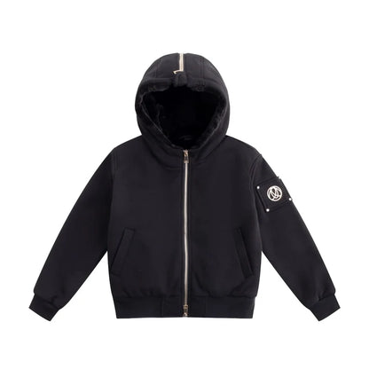 Ellabee Black Elora Fur Lined Down Hoodie