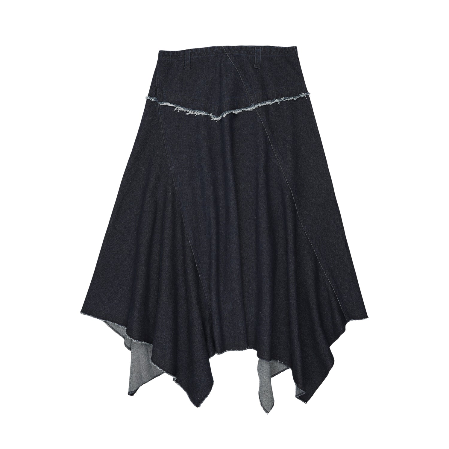 Urban Edge Navy Denim Uneven Skirt