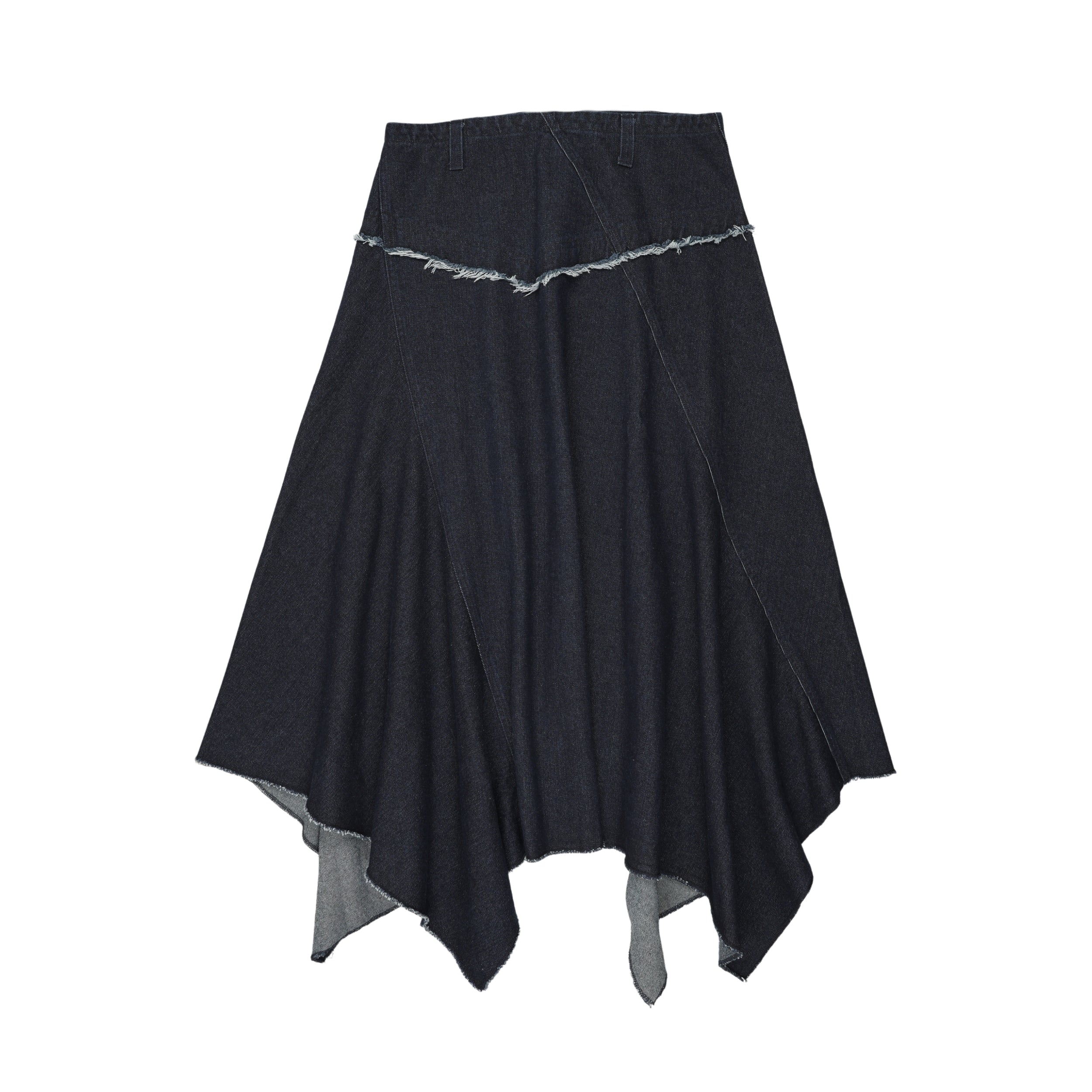 Urban Edge Navy Denim Uneven Skirt