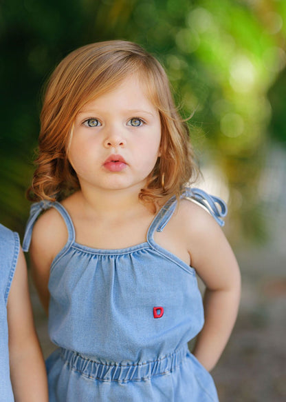 Duet Baby Girl Signature Denim Romper