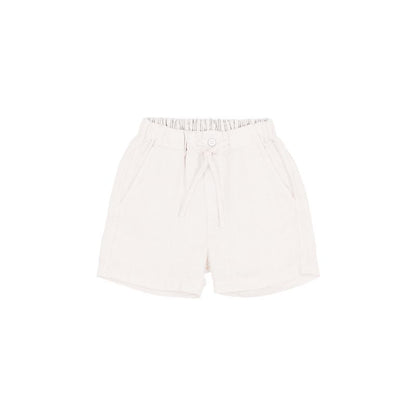 Buho Boys White Linen Bermuda Shorts