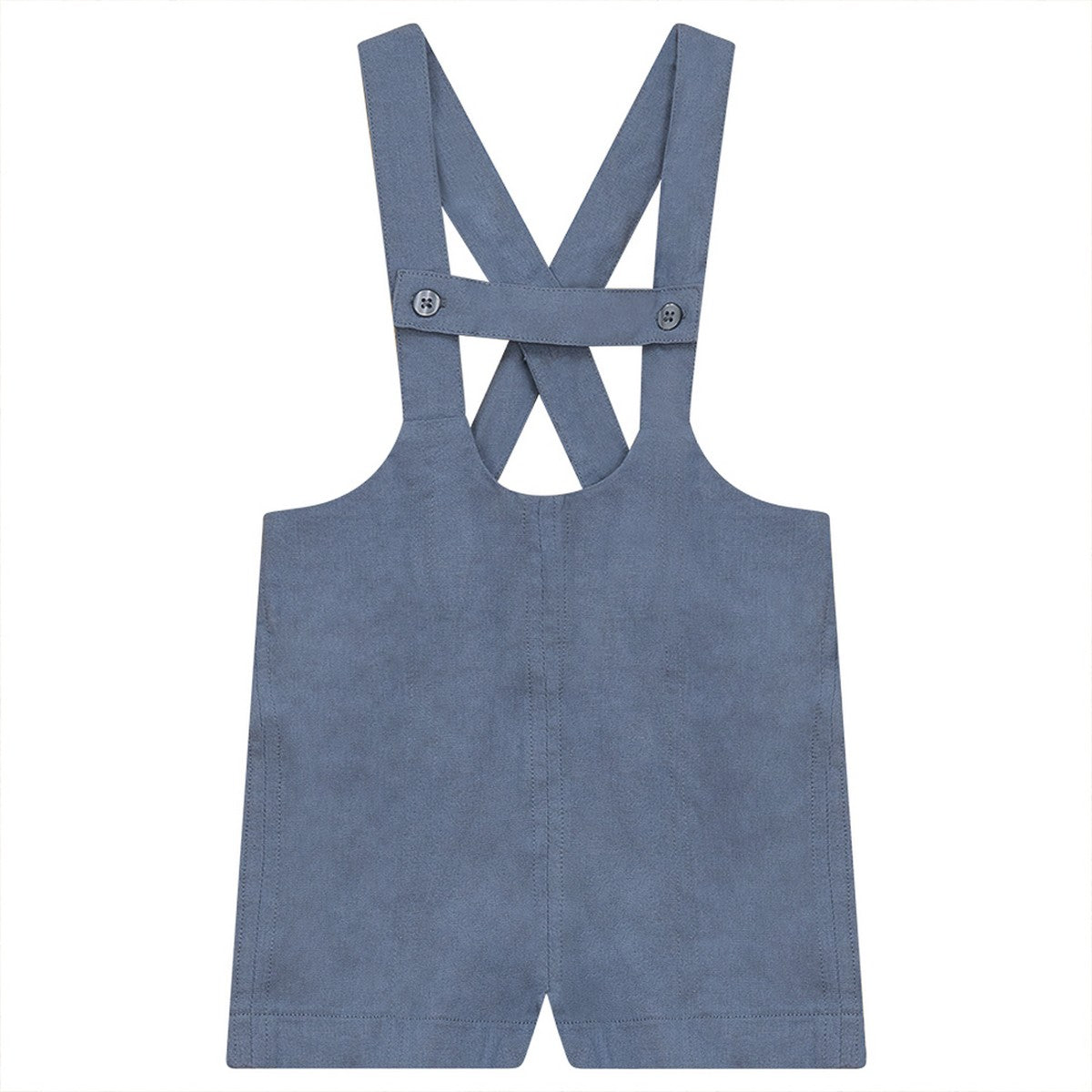 Pompomme Powder Blue Linen Overalls