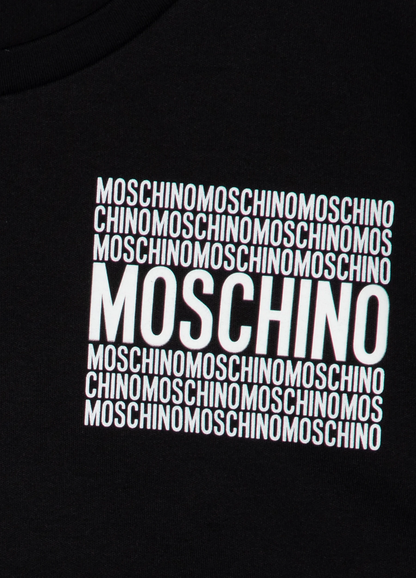 Moschino Cropped Tee With Square Text Logo Print