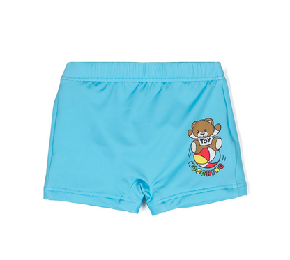 Moschino Baby Boy Swim Shorts with Toy Bear Print