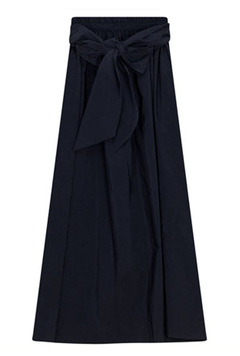 Gem Navy Taffeta Gathered Skirt