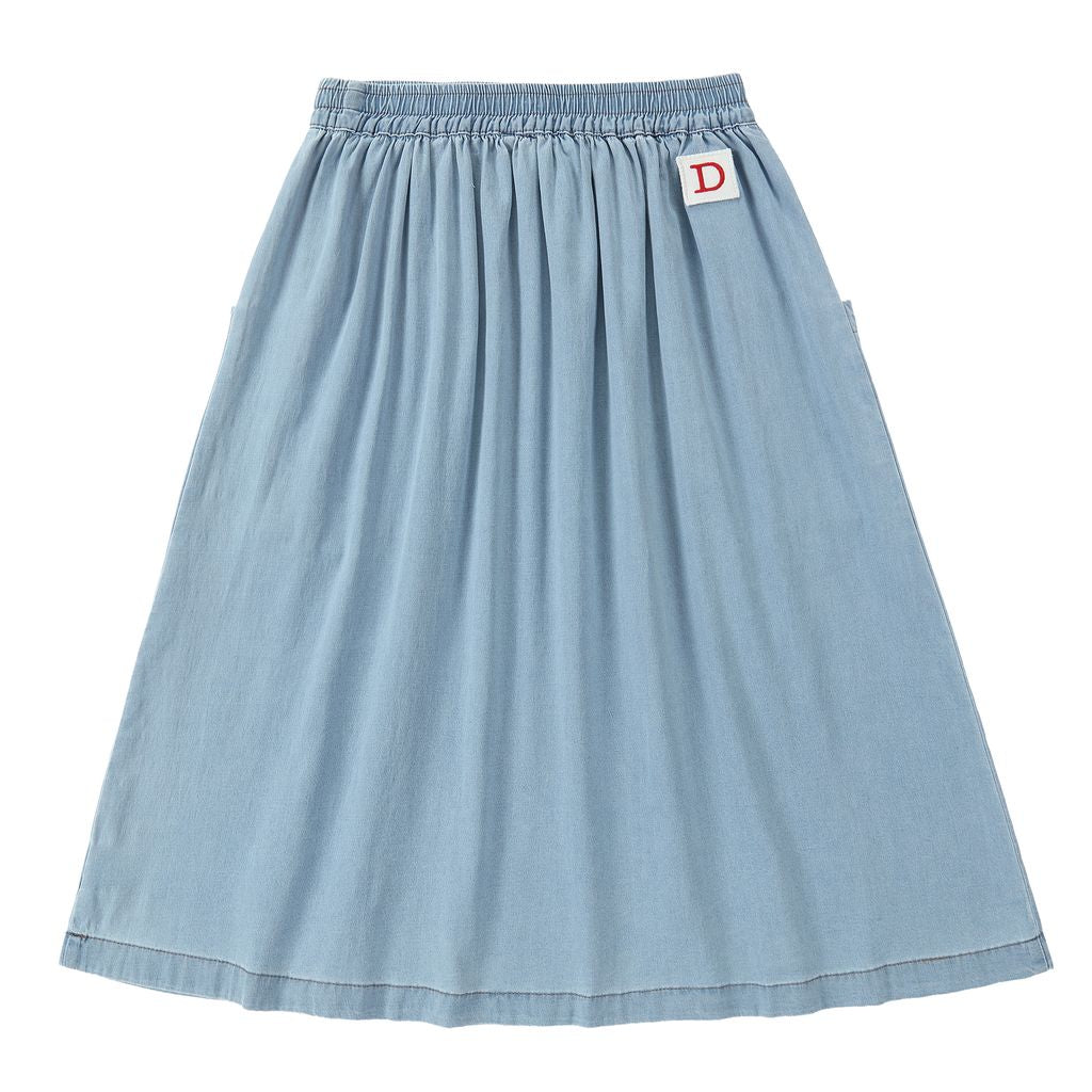 Duet Girls Light Denim Midi Pocket Skirt