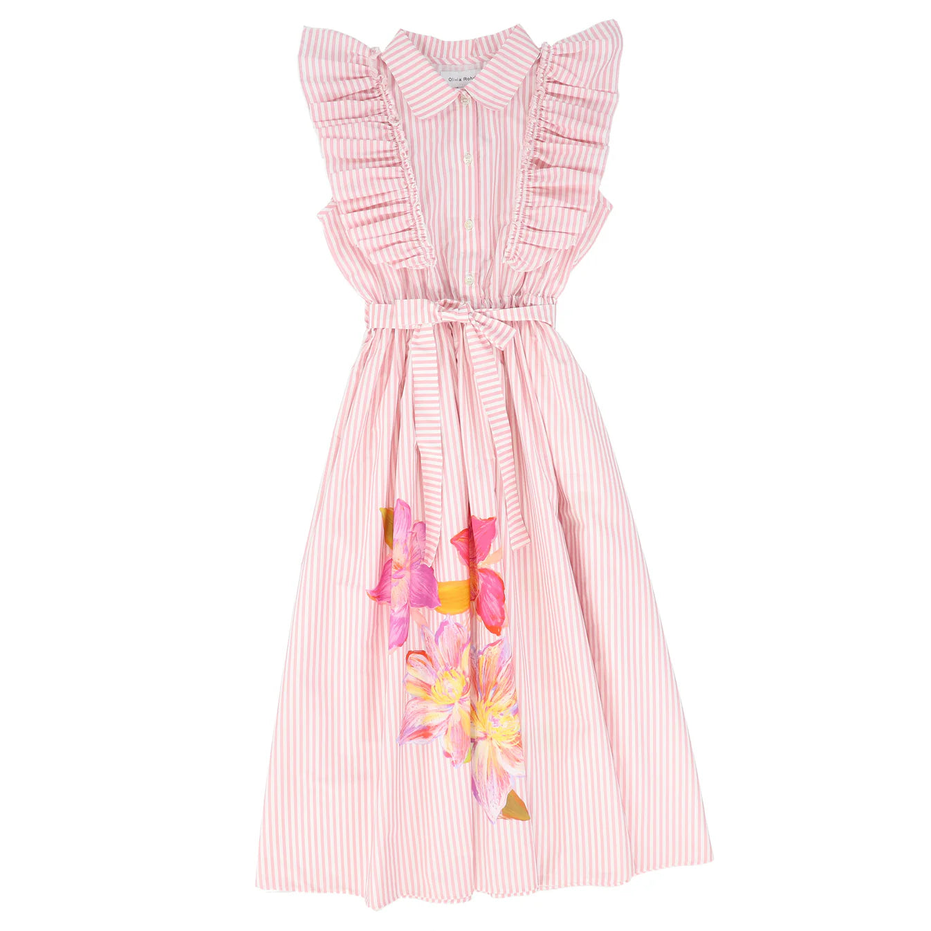 Olivia Rohde Pink Stripe Ruffle Jumper