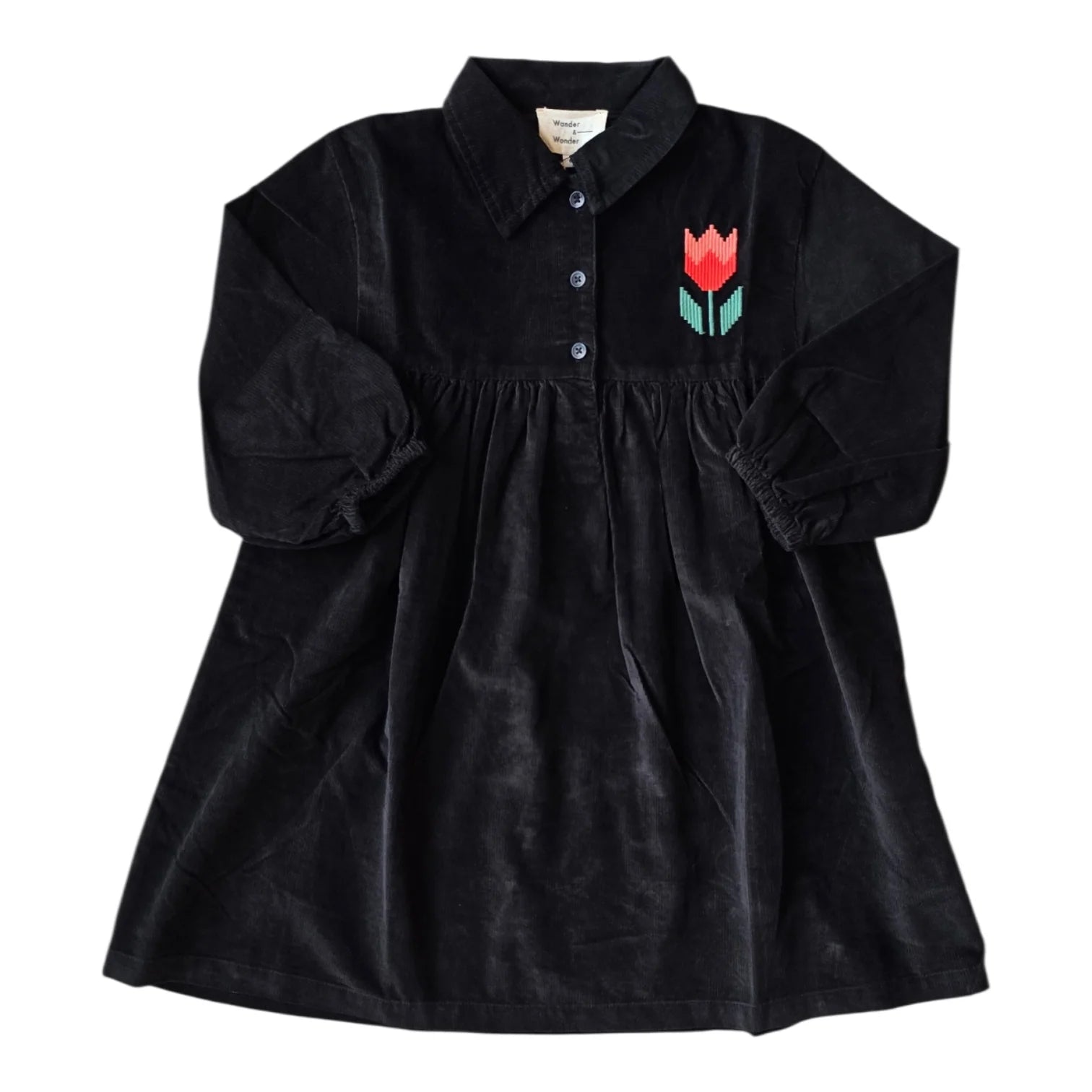 Wander &amp; Wonder Girls Black Corduroy Lotte Dress