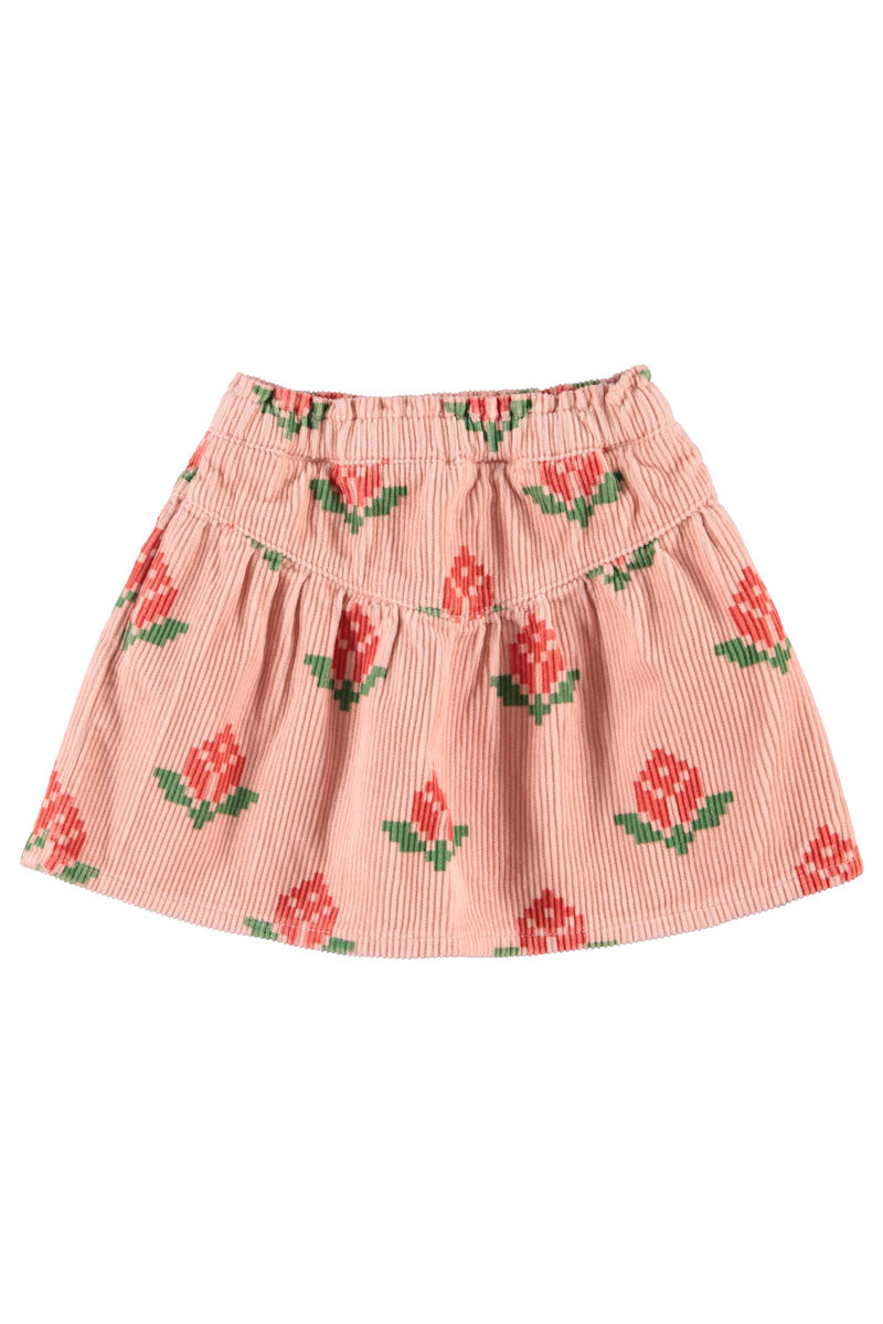 Piupiuchick Girls Pink Big Flower Pleated Short Skirt