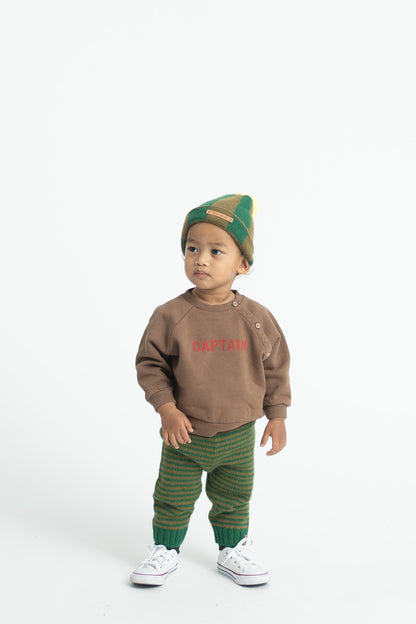 Piupiuchick Baby Brown Captain Print Sweatshirt