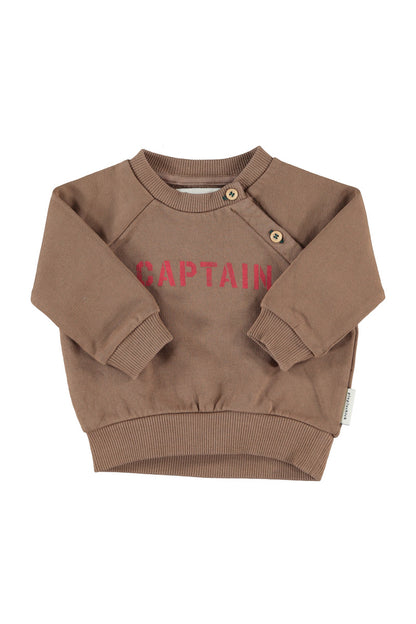 Piupiuchick Baby Brown Captain Print Sweatshirt