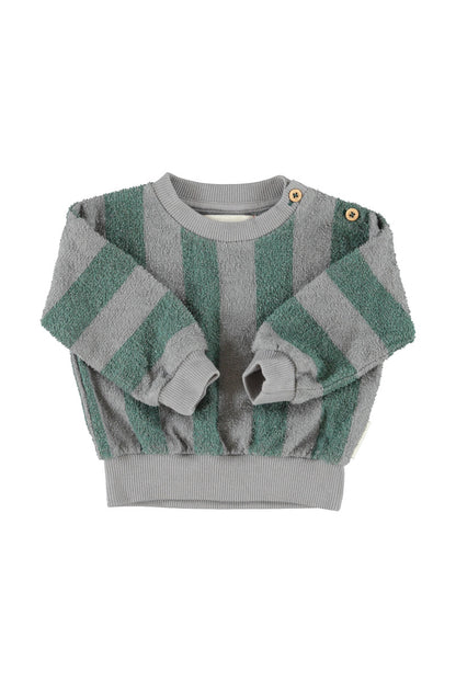 Piupiuchick Grey &amp; Green Striped Sweatshirt