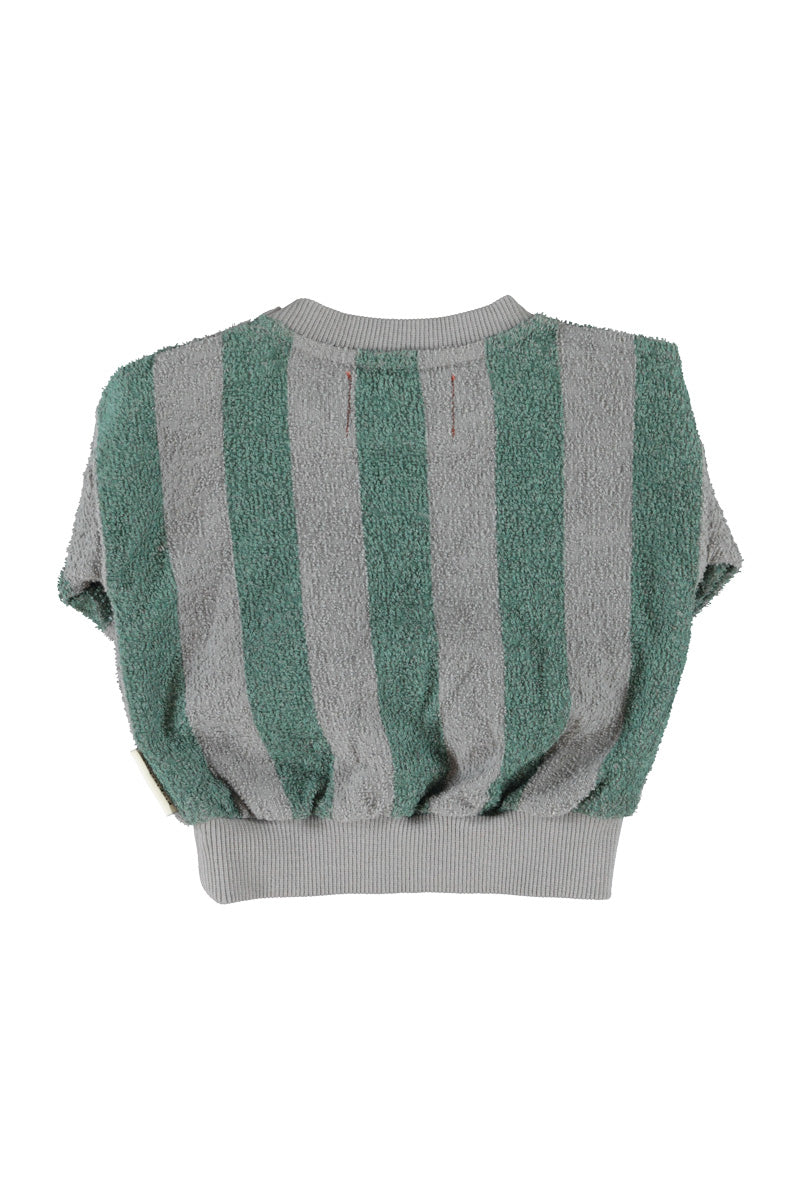 Piupiuchick Grey &amp; Green Striped Sweatshirt