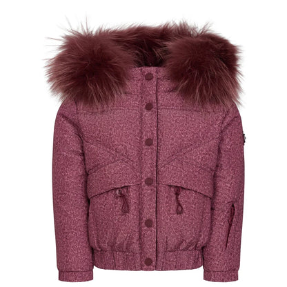 IBIS Girls Burgundy Denim Covered Pocket Coat