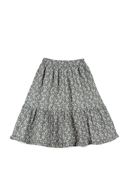 Mipounet Green Floral Tilda Ruffle Skirt