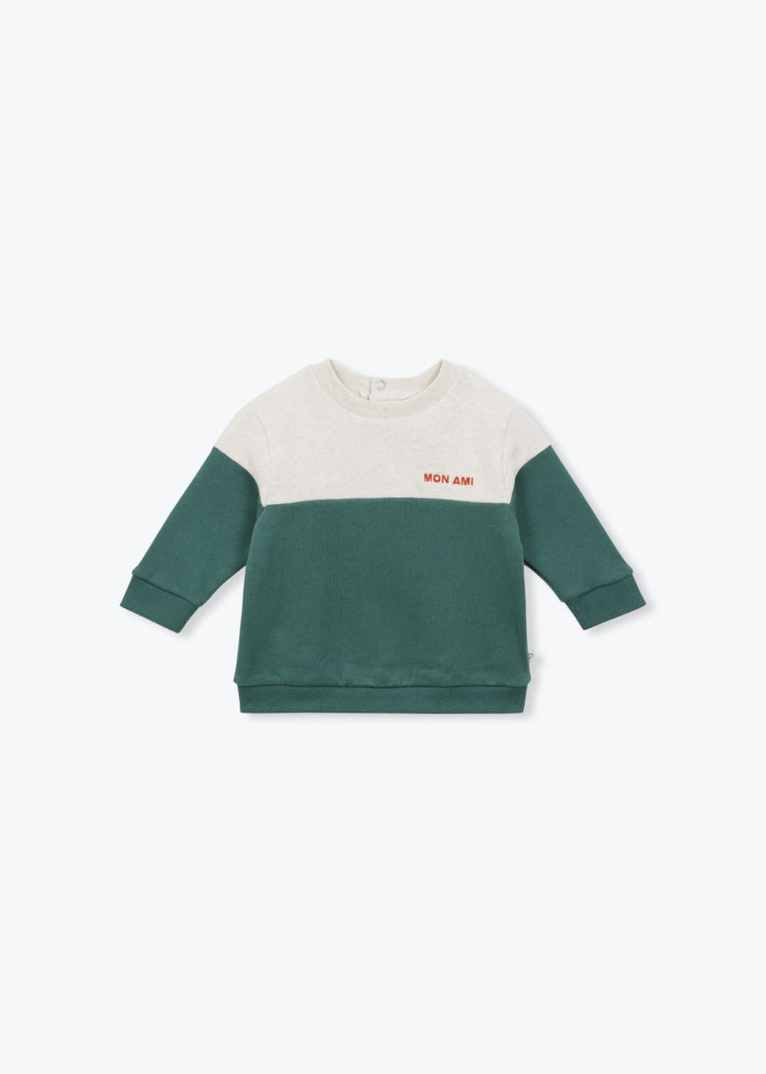 Arsene Baby Green Colorblock Fleece Sweatshirt