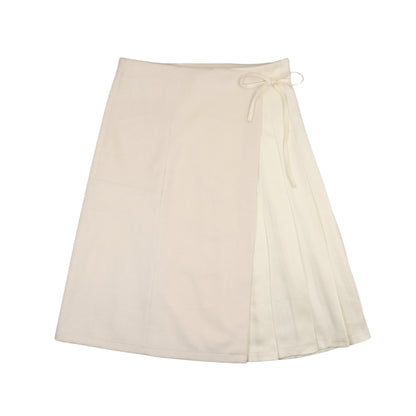 Urban Edge White Pleated Wrap Skirt