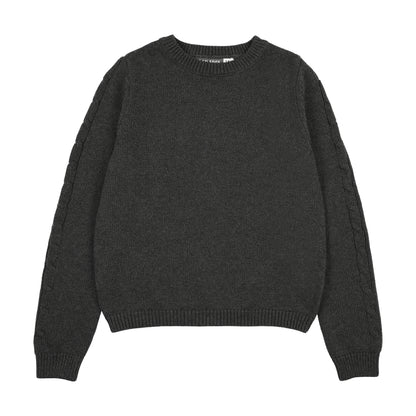 Urban Edge Grey Chunky Knit Crewneck