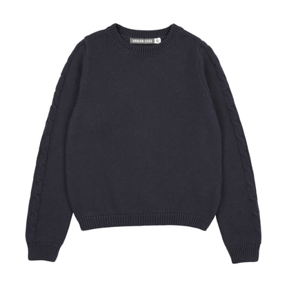 Urban Edge Navy Chunky Knit Crewneck