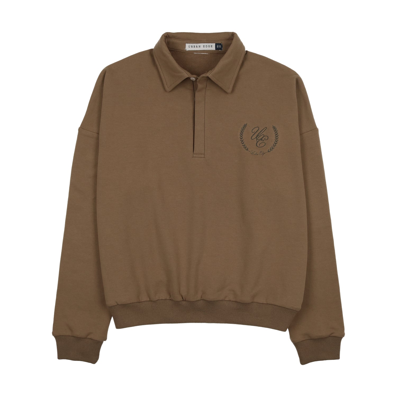 Urban Edge Khaki Polo Sweatshirt