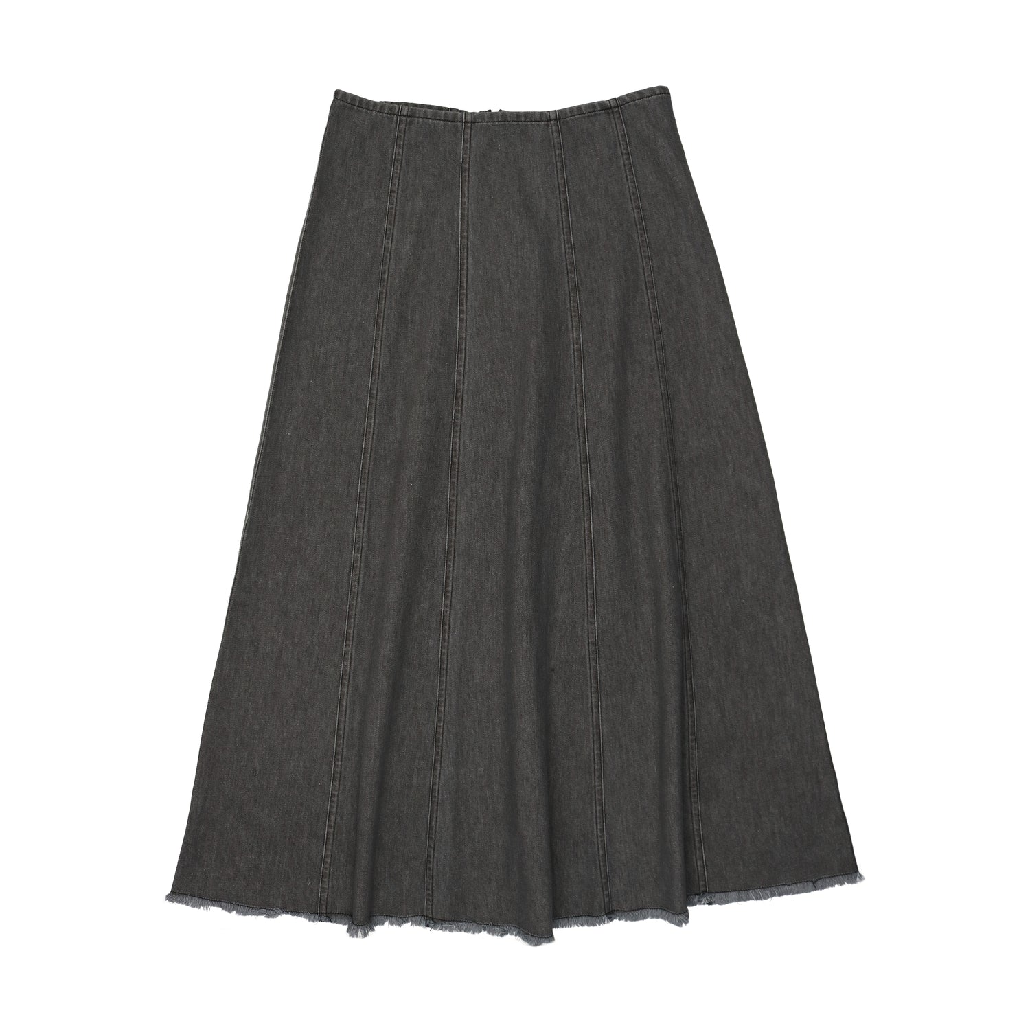 Urban Edge Black Denim Paneled Skirt